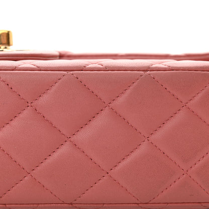 Chanel Lambskin Medium Valentine Charms Flap Pink 13 of 15