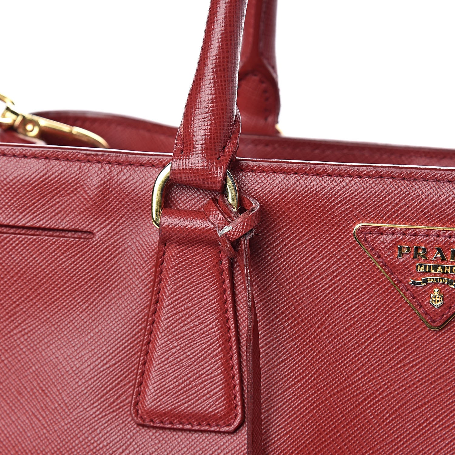 Prada Saffiano Lux Medium Tote Fuoco 18 of 19