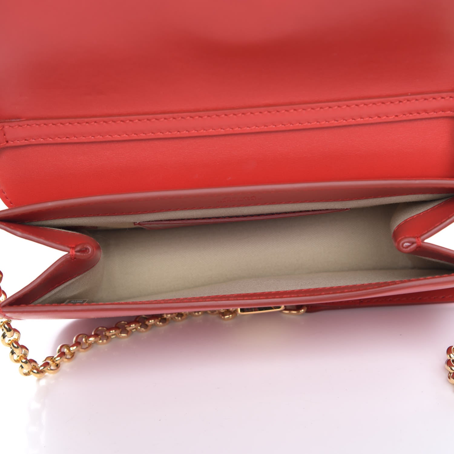 Chloe Calfskin Suede C Clutch With Chain Plaid Red 5 of 9