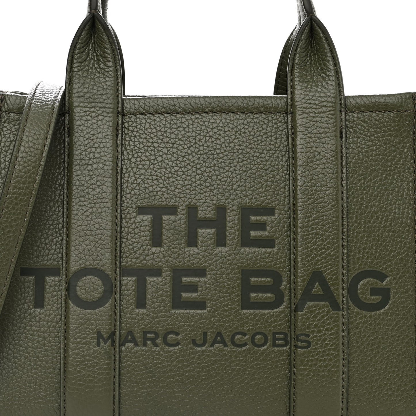 Grained Calfskin Small The Tote Bag Bronze Green