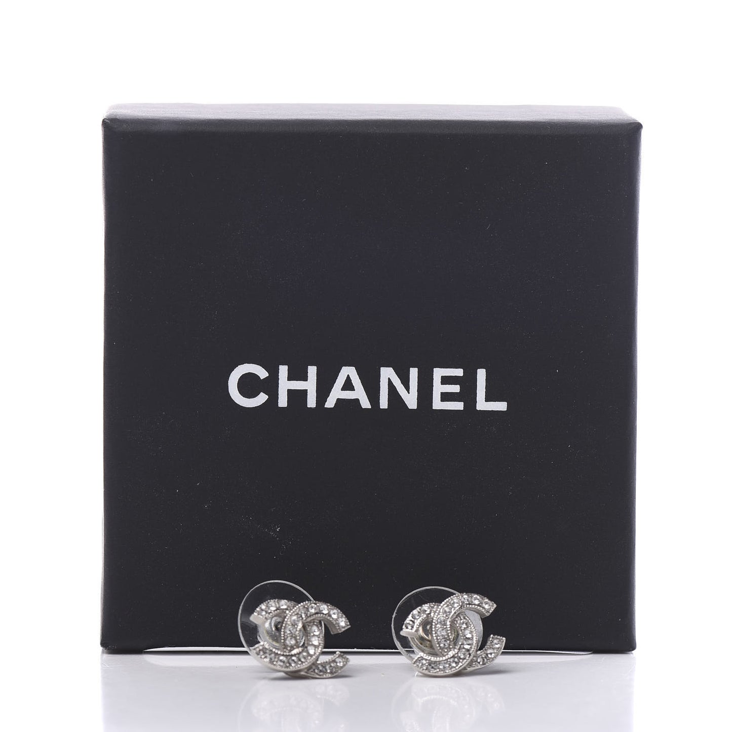 Crystal CC Earrings Silver