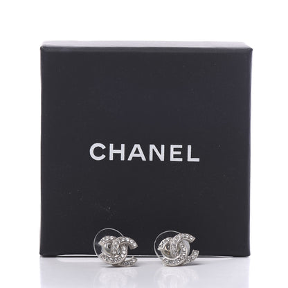 Chanel Crystal CC Earrings Silver 5 of 5