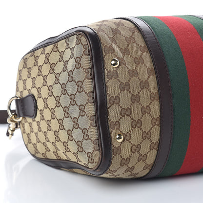 Gucci Monogram Vintage Web Medium Boston Dark Brown 10 of 11