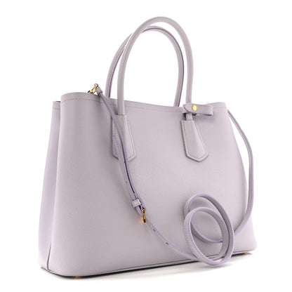 Prada Saffiano Cuir Small Double Bag Glicine 3 of 12