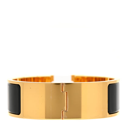 Hermes Enamel Wide Clic Clac H Bracelet PM Black 3 of 4