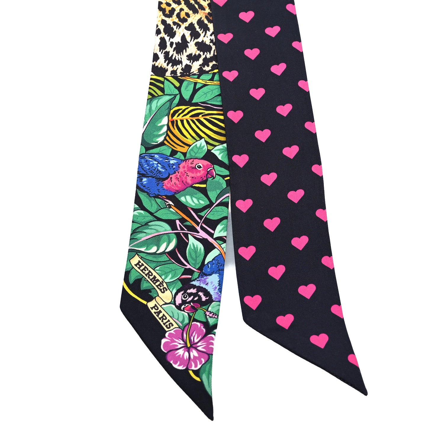 Hermes Silk Jungle Love Love Twilly Black Vert Rose Vif 2 of 4