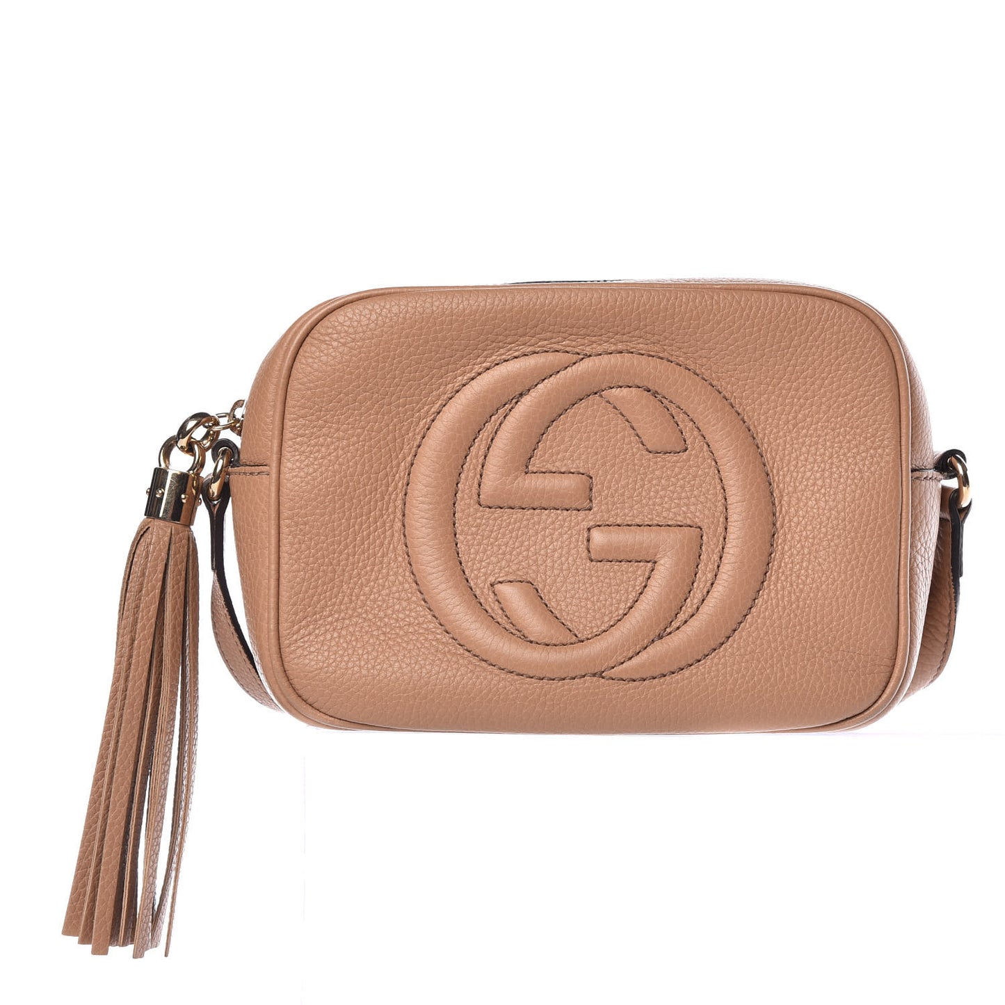 Pebbled Calfskin Small Soho Disco Bag Camelia