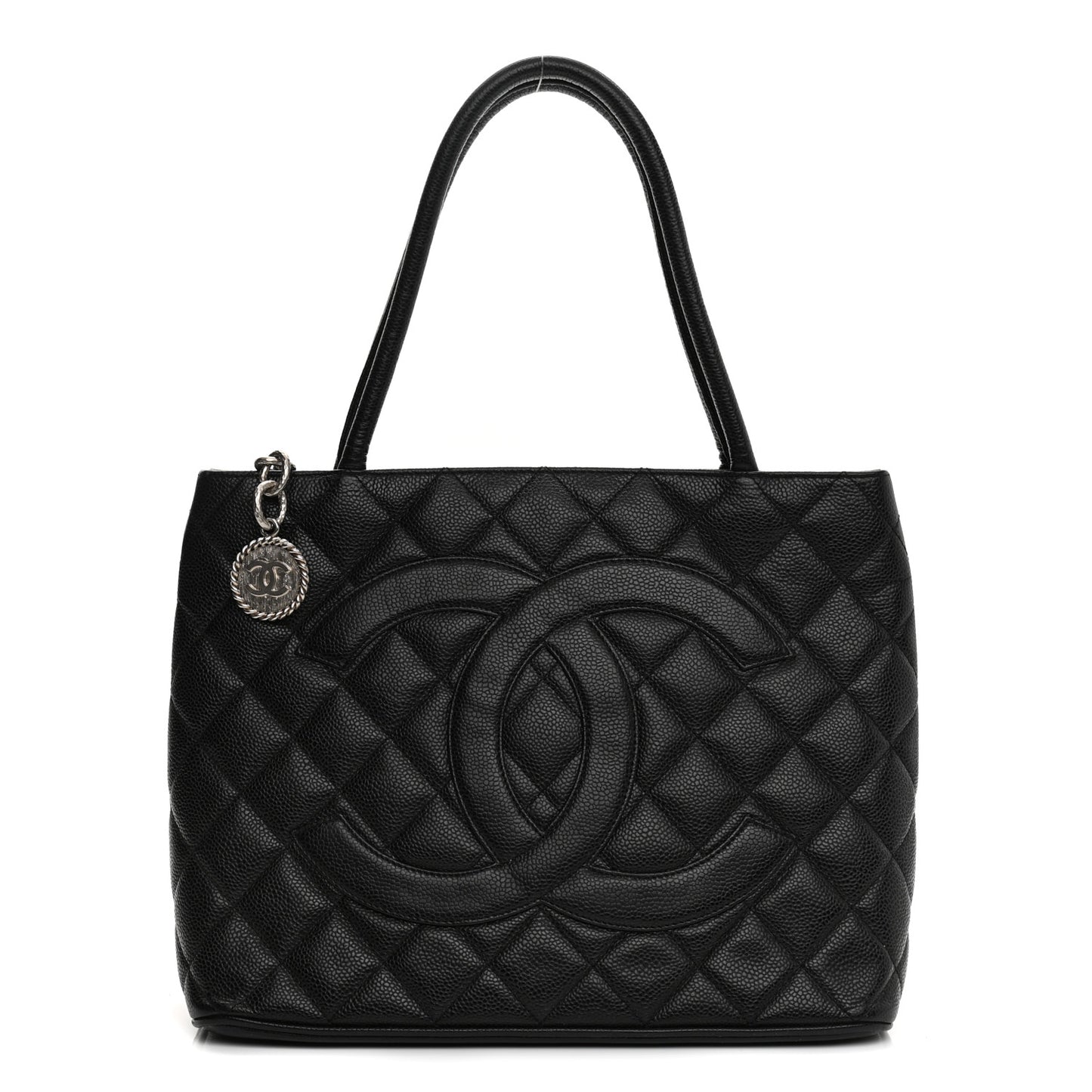 Caviar Quilted Medallion Tote Black