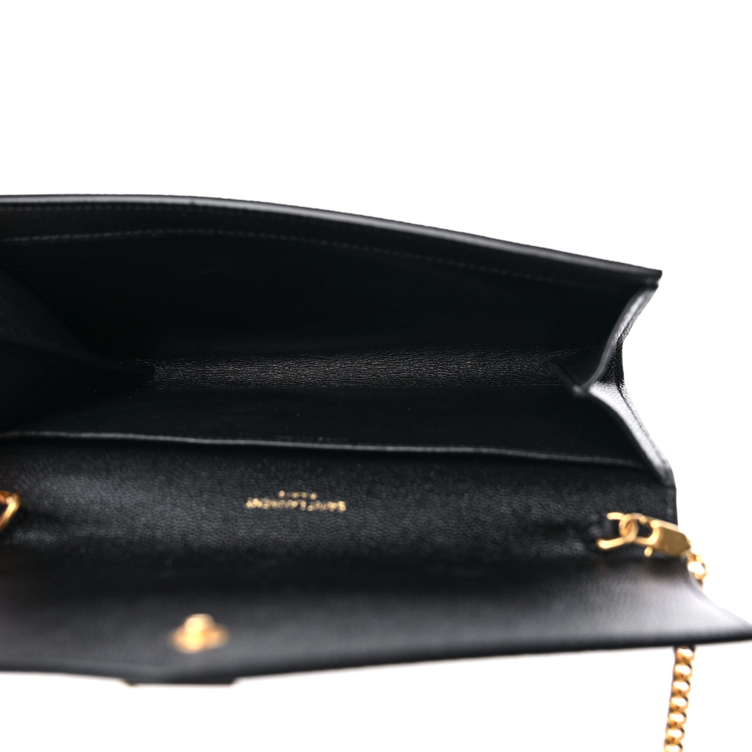 Saint Laurent Grain de Poudre Uptown Chain Wallet Black 6 of 10