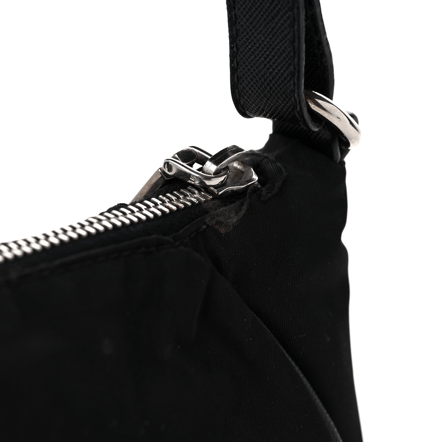 Prada Tessuto Nylon Saffiano Pochette Black 8 of 9