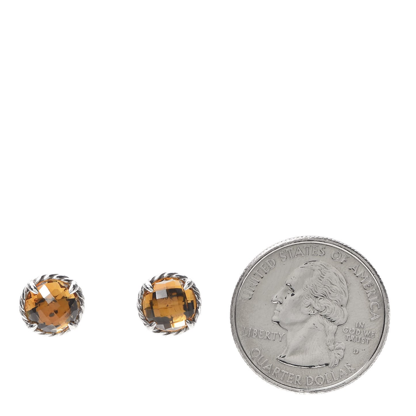 Sterling Silver Citrine 8mm Chatelaine Earrings