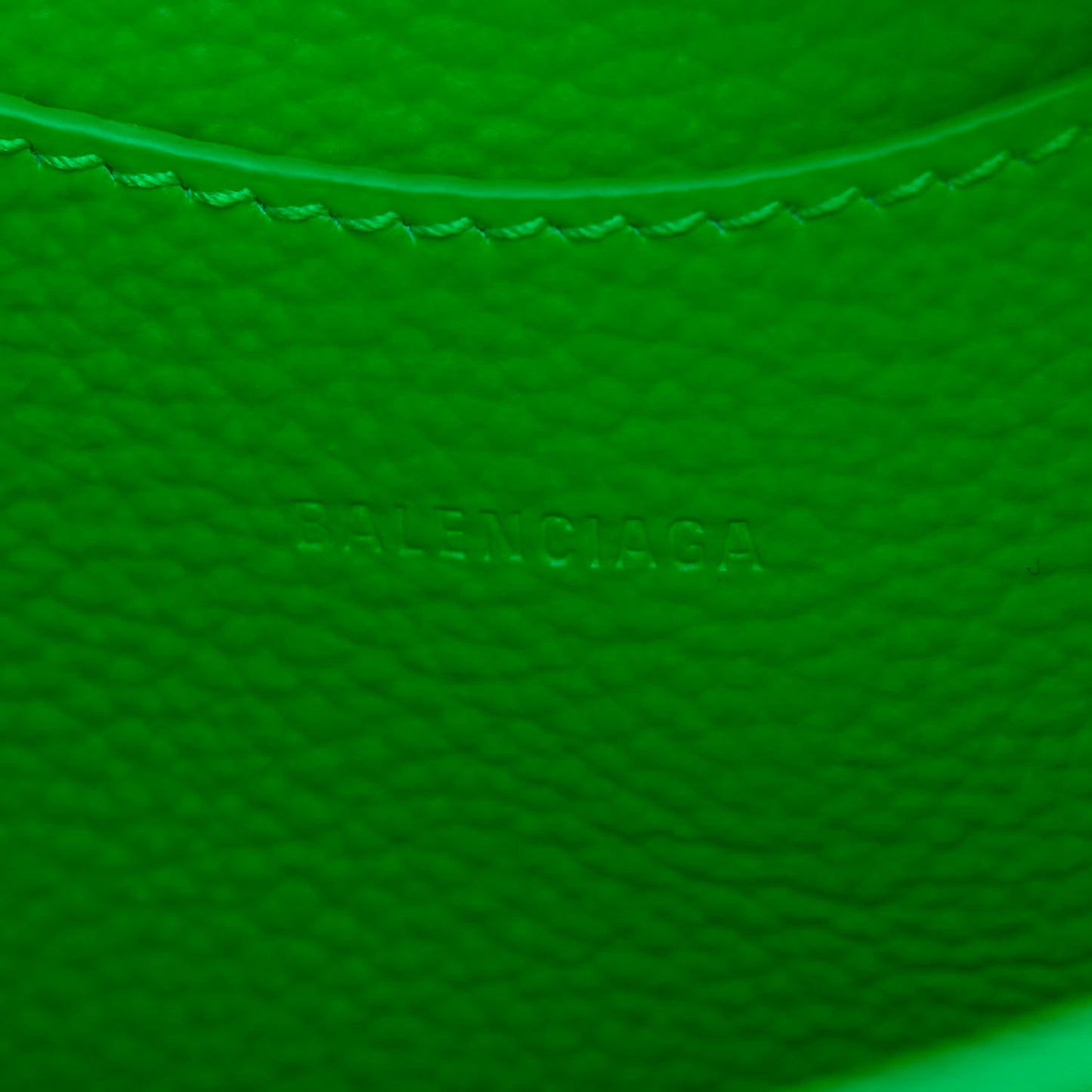 Grained Calfskin Neo Classic Silver Hardware Nano City Crossbody Fluo Green