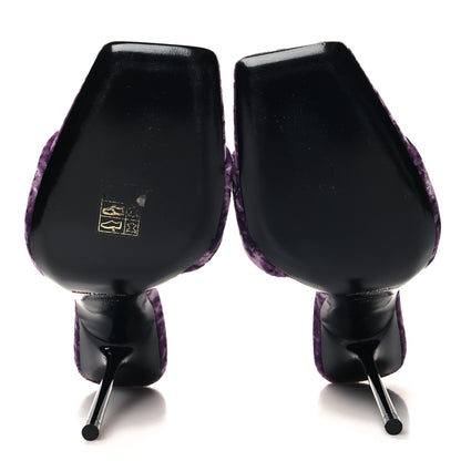 Saint Laurent Velvet Baliqua 105 Mule Sandals 39 Malva 5 of 9