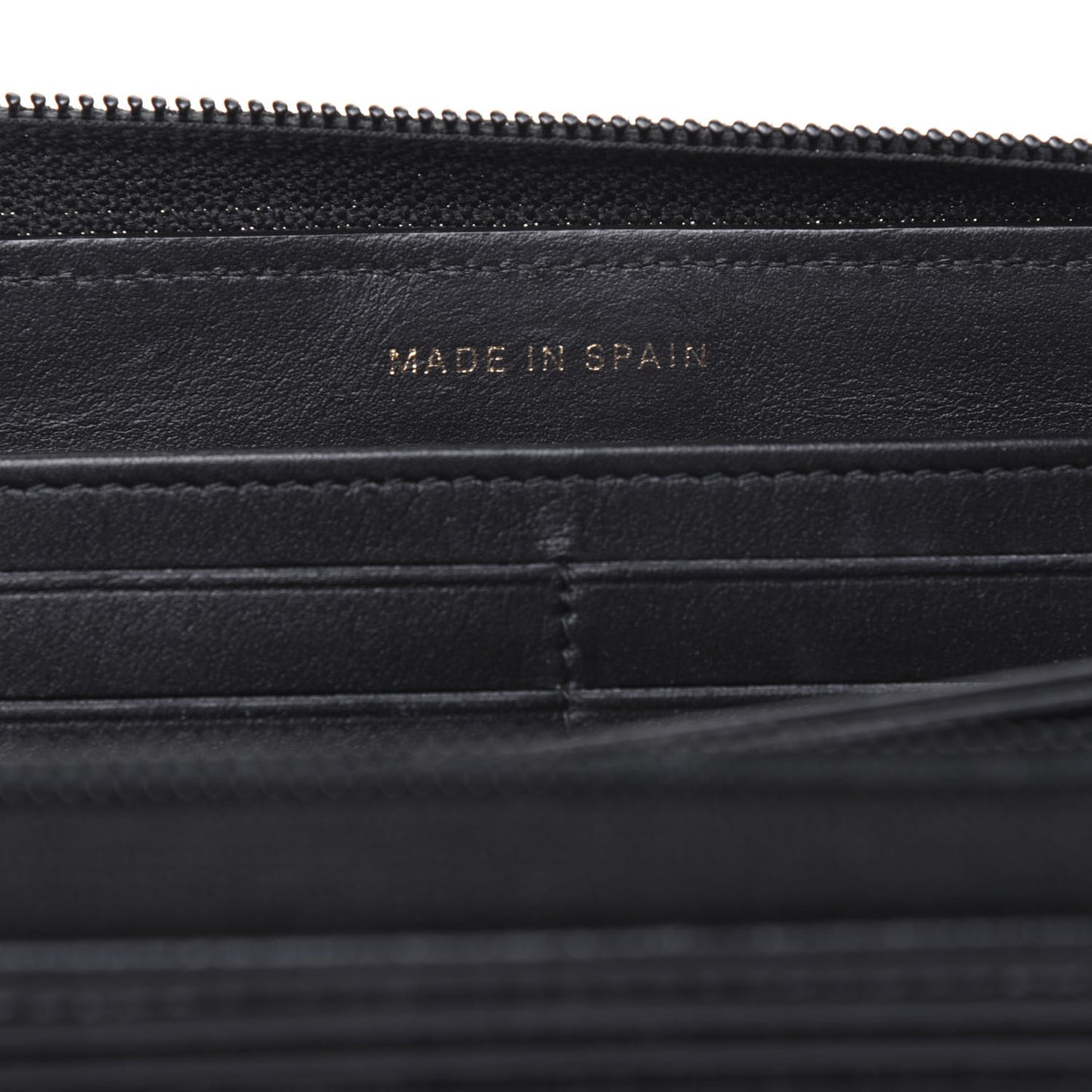Caviar Quilted Boy Long Zip Around Wallet Black