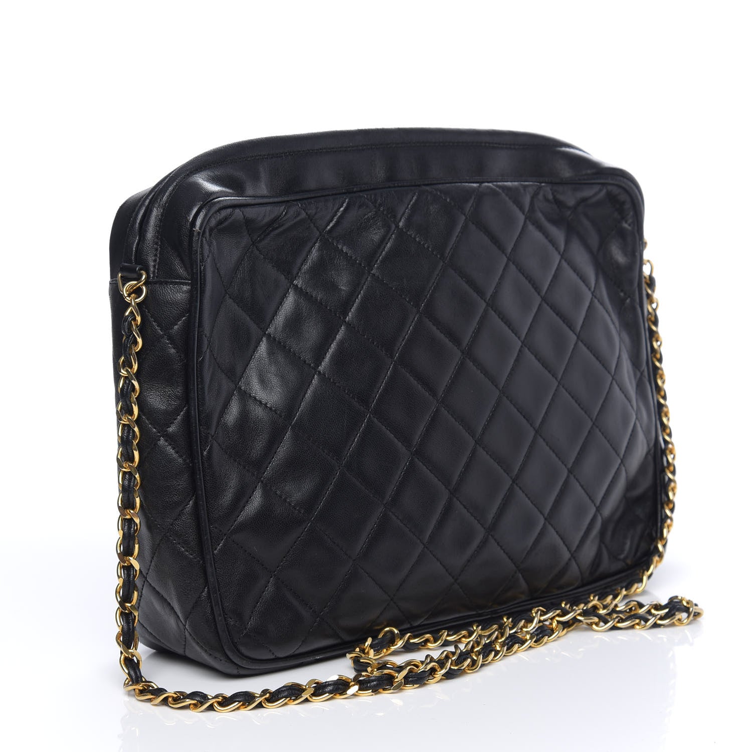 Chanel Lambskin Quilted CC Tassel Camera Case Black 2 of 10