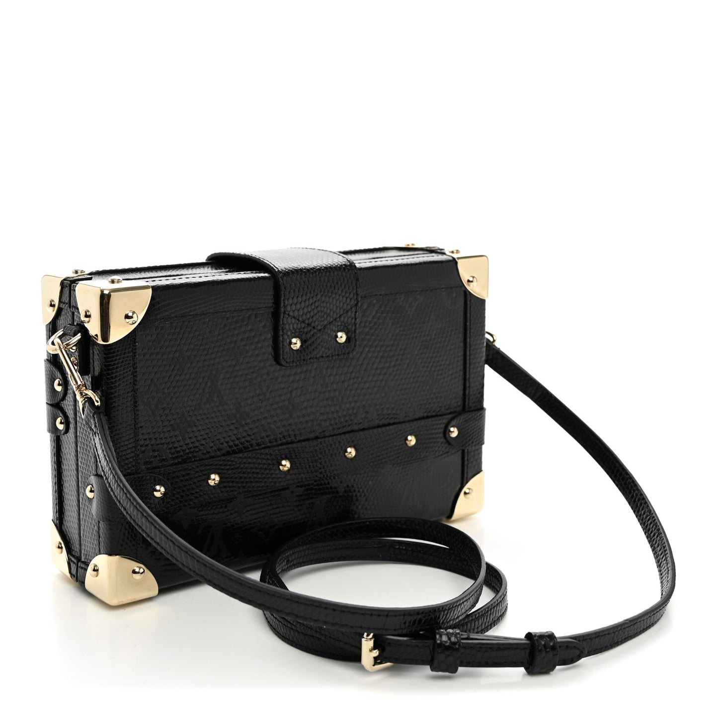 Monogram Lizard Petite Malle Black