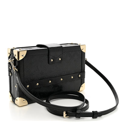 Louis Vuitton Monogram Lizard Petite Malle Black 2 of 8
