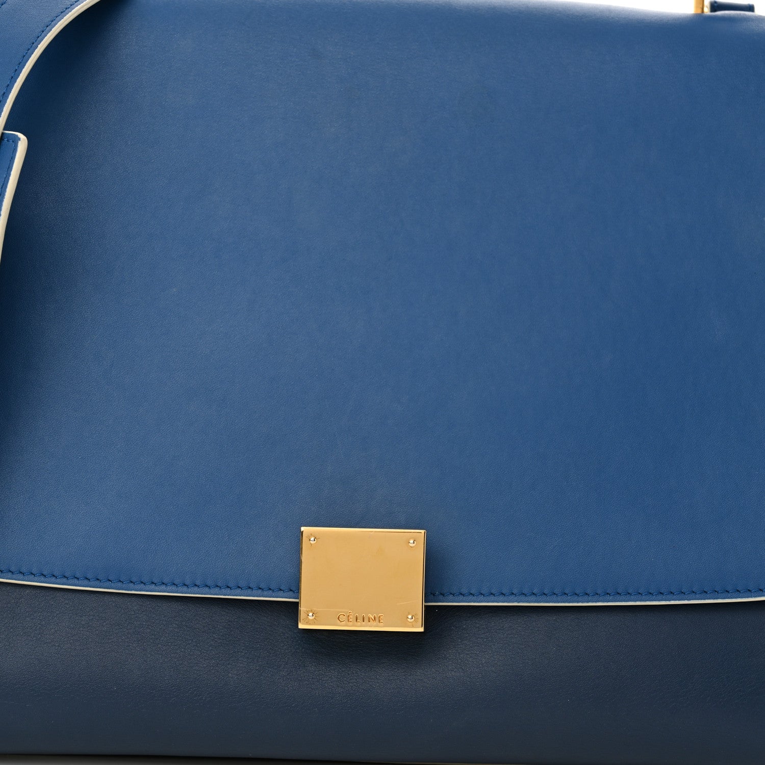 Celine Smooth Calfskin Suede Small Trapeze Turquoise 7 of 17