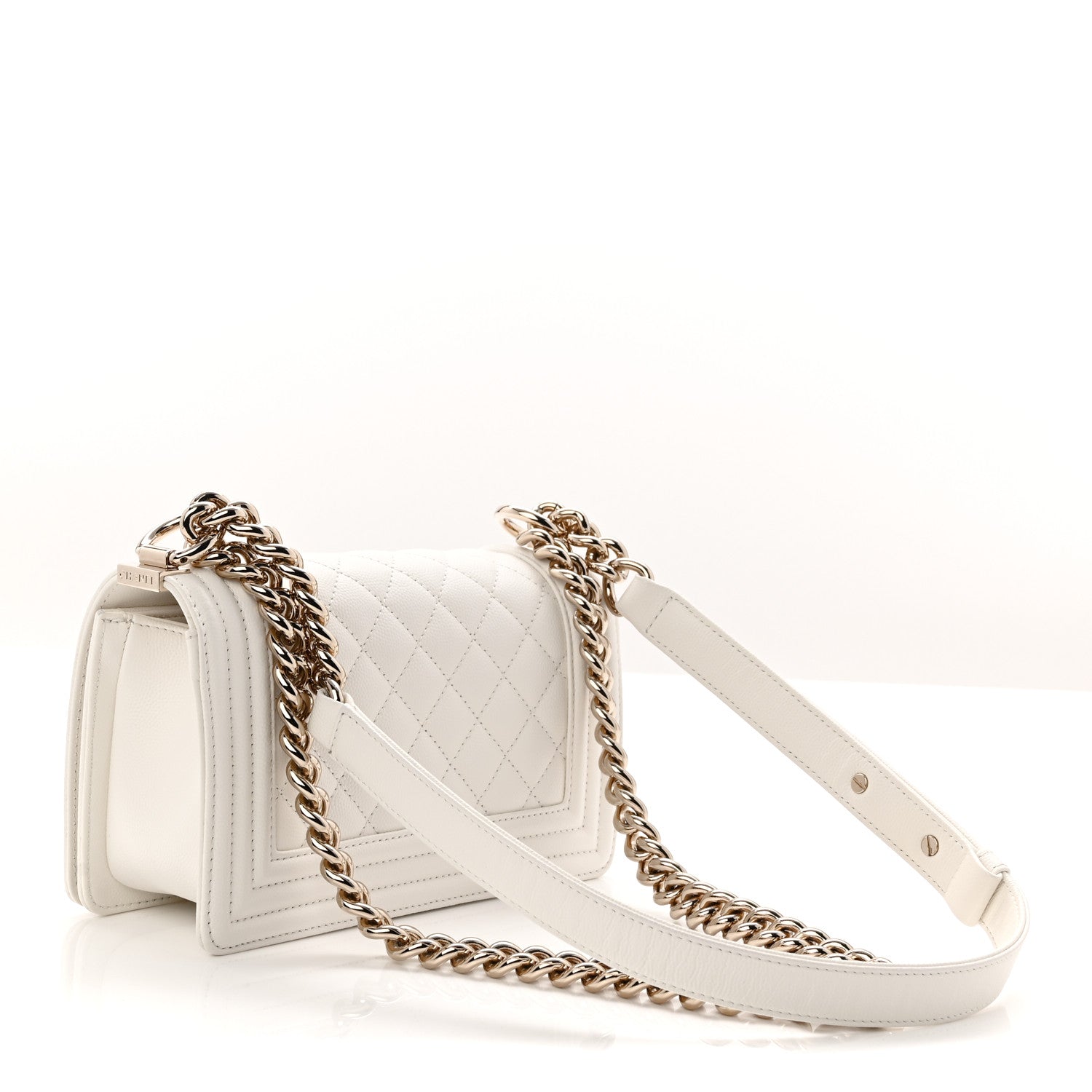 Chanel Caviar Quilted Small Boy Flap White 3 of 11