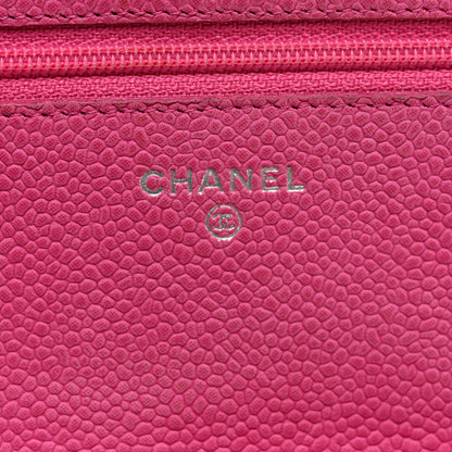 Chanel Iridescent Caviar Quilted Wallet on Chain WOC Pink 6 of 14