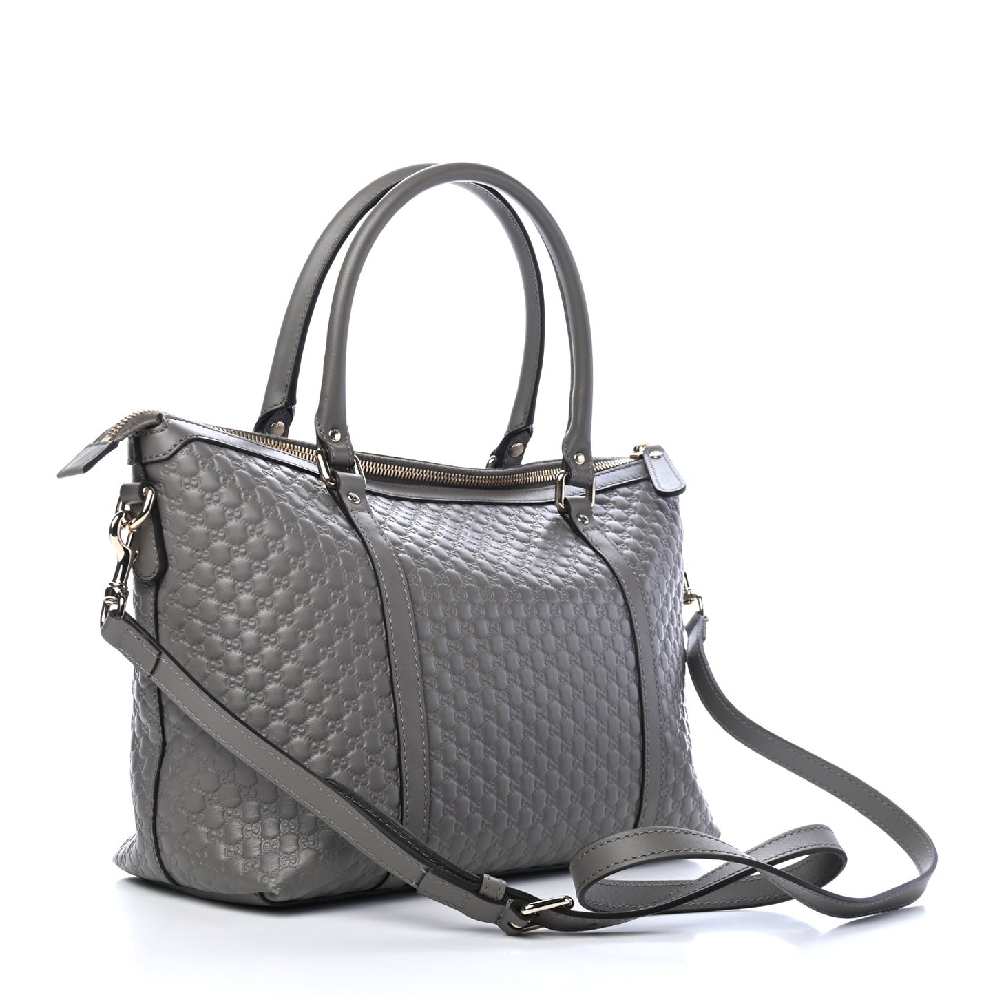 Soft Microguccissima Small Zippered Satchel Loess