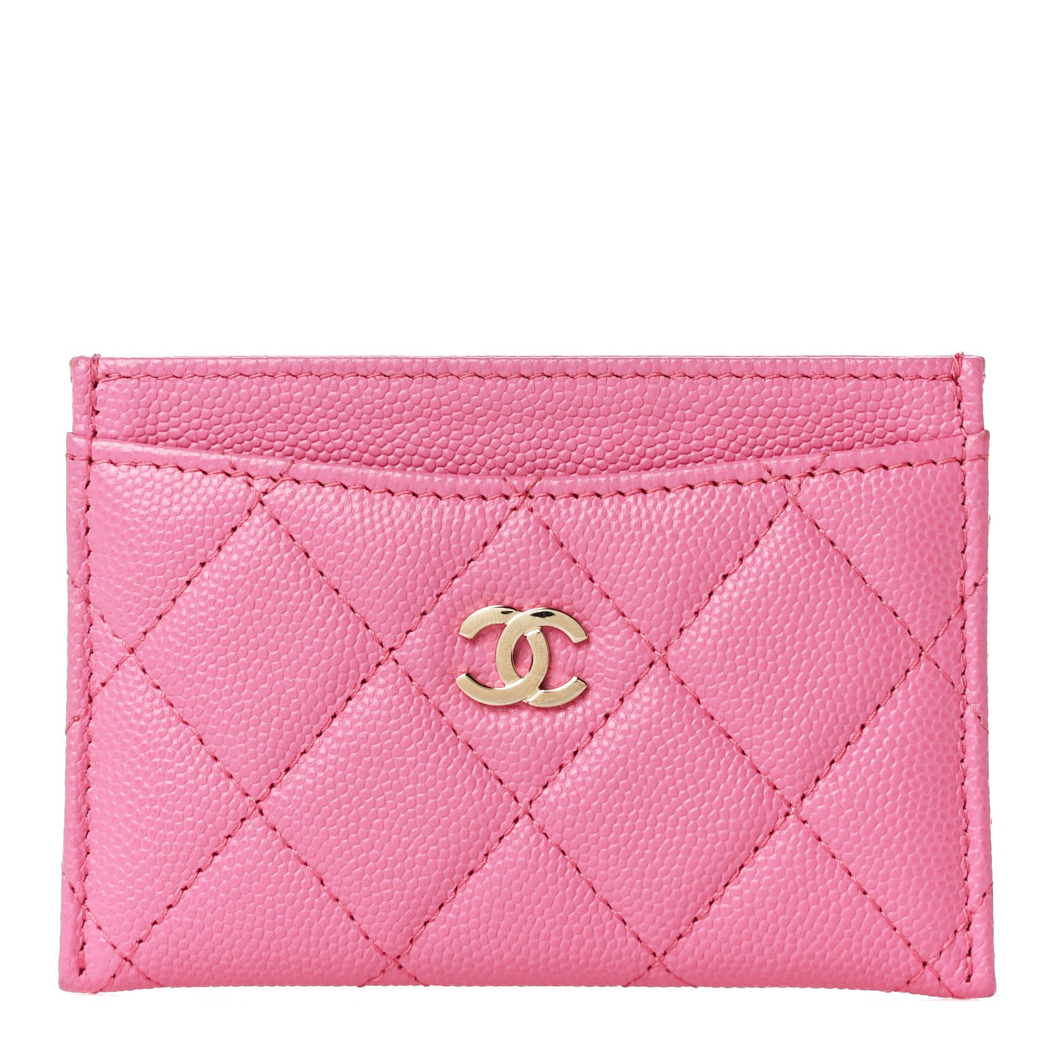 Chanel Caviar Quilted Card Holder Pink 1 of 5