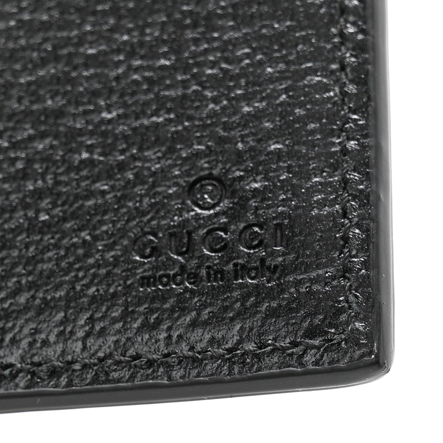 Gucci Calfskin Boar Effect Monochrome GG Marmont Bi-Fold Wallet Black 6 of 9