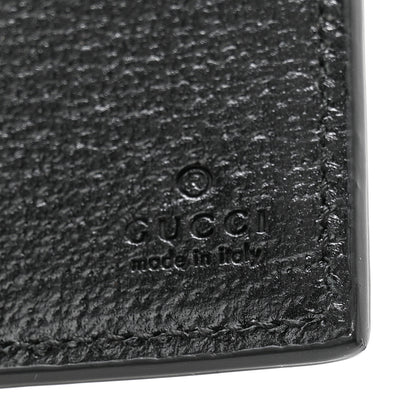 Gucci Calfskin Boar Effect Monochrome GG Marmont Bi-Fold Wallet Black 6 of 9