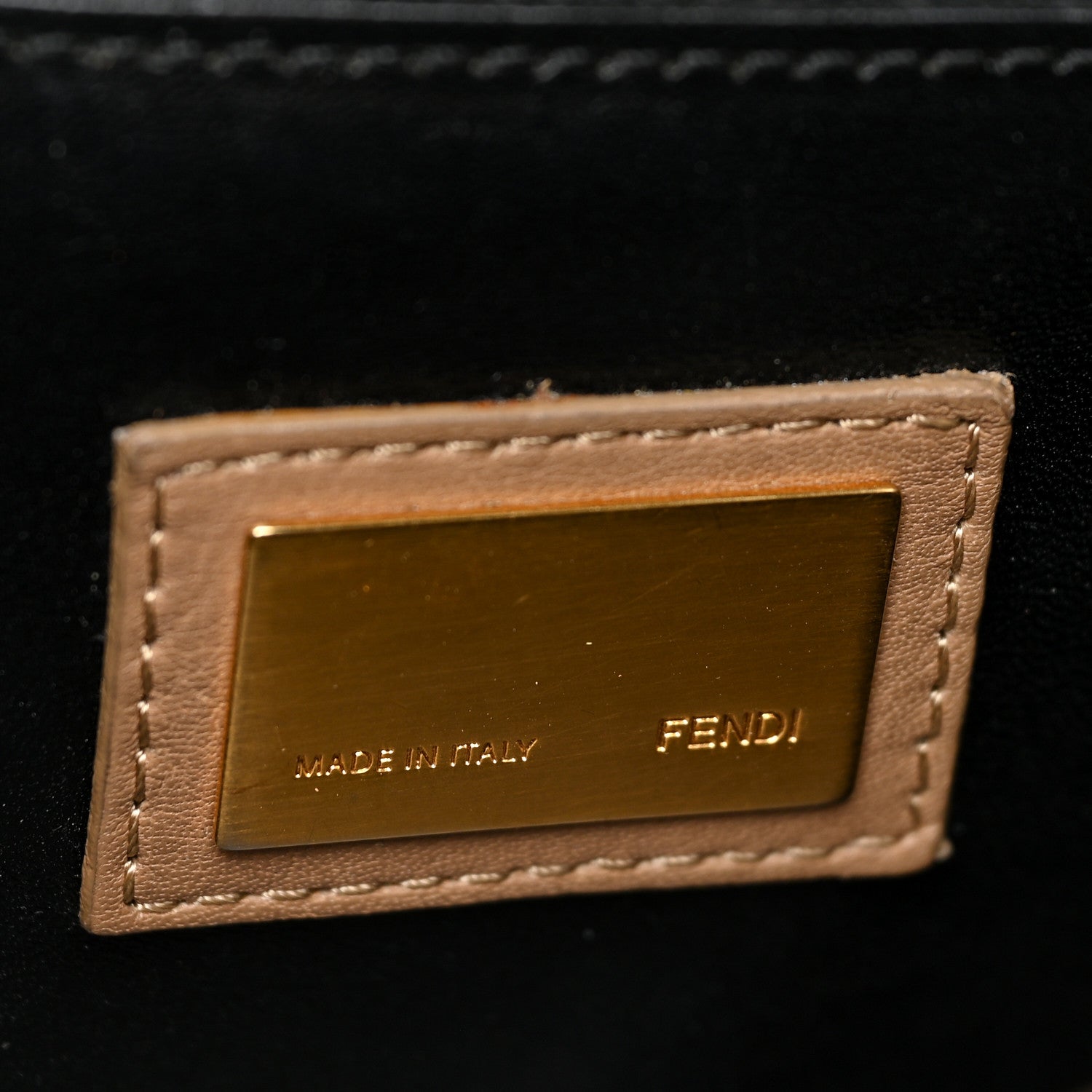 Fendi Calfskin Medium Peekaboo Iconic Satchel Tan 27 of 37