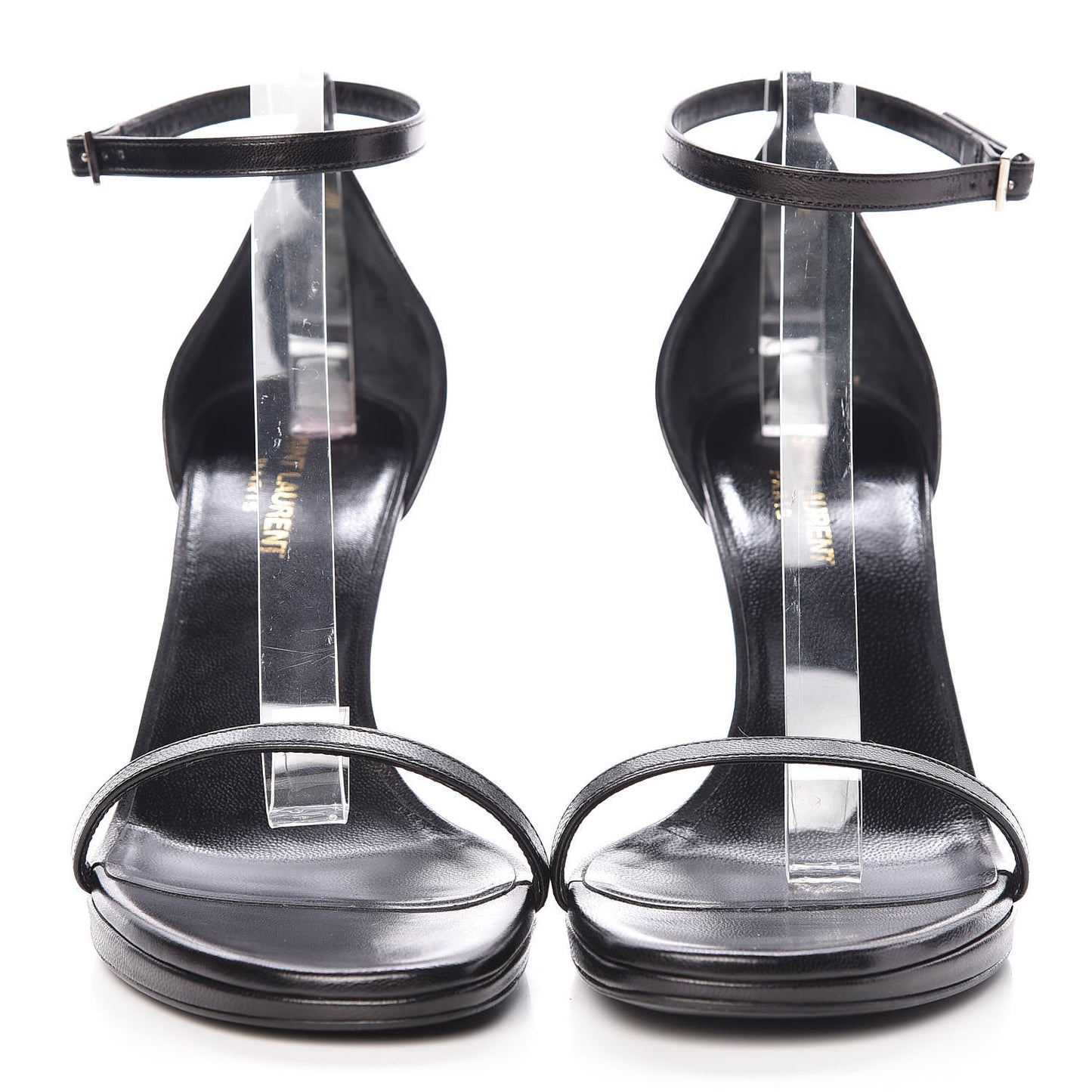 Calfskin Jane 80 Ankle Strap Sandals 40 Black
