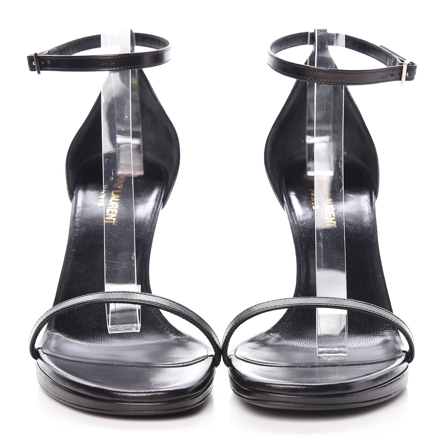 Saint Laurent Calfskin Jane 80 Ankle Strap Sandals 40 Black 2 of 8