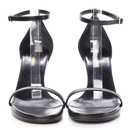 Saint Laurent Calfskin Jane 80 Ankle Strap Sandals 40 Black 2 of 8