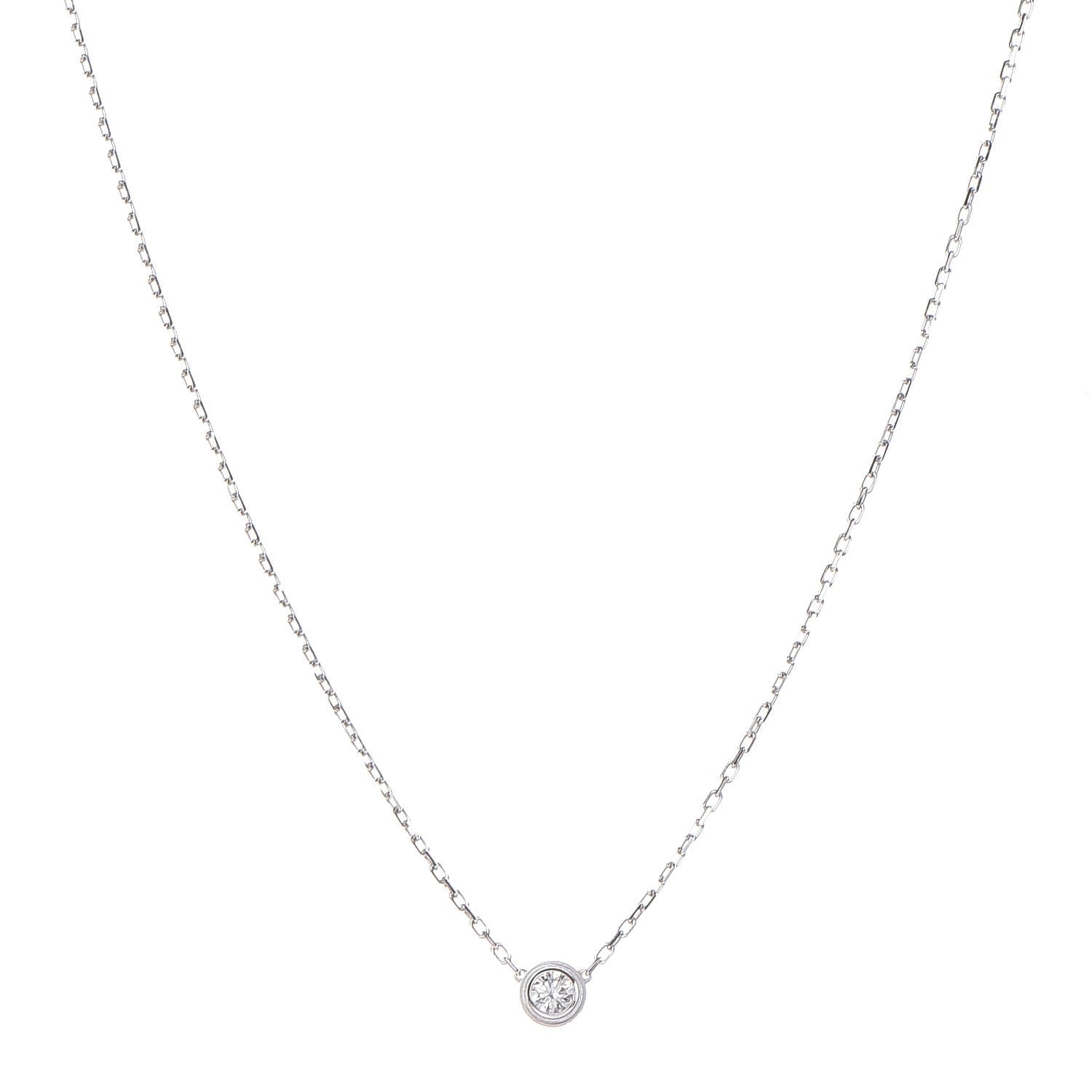 Cartier 18K White Gold Diamond LM D'Amour Pendant Necklace 1 of 10