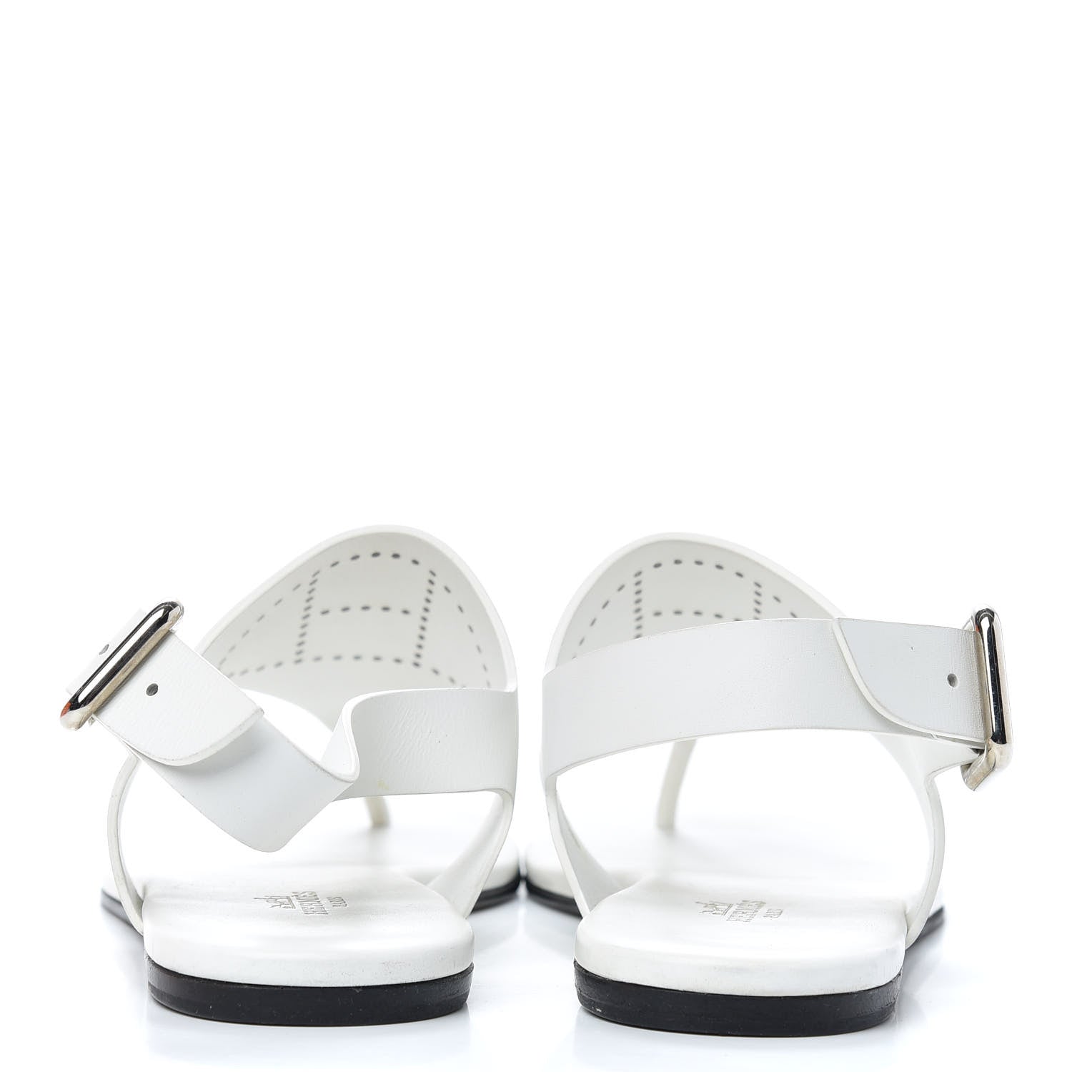 Hermes Calfskin Kola Sandals 35.5 White 7 of 11