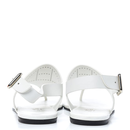 Hermes Calfskin Kola Sandals 35.5 White 7 of 11