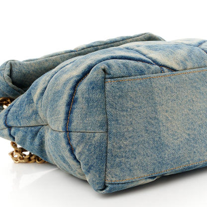 Saint Laurent Denim Quilted Medium Loulou Puffer Monogram Chain Satchel Blue Cinnamon 9 of 11