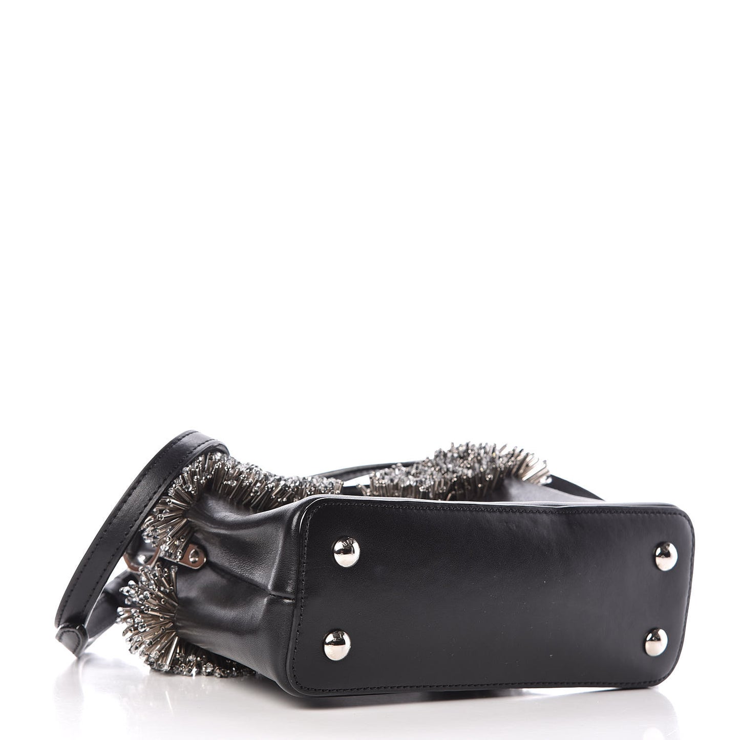 Smooth Calfskin Crystal Capucines Mini Black