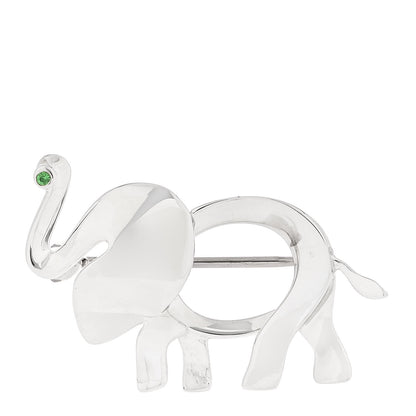 Tiffany Sterling Silver Tsavorite Save the Wild Elephant Brooch 1 of 6