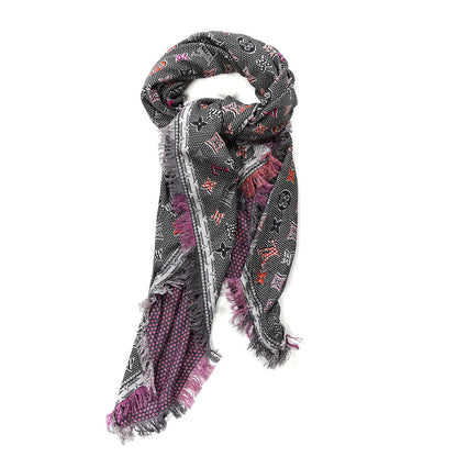 Louis Vuitton Wool ABC Monogram Shawl Pink 2 of 4