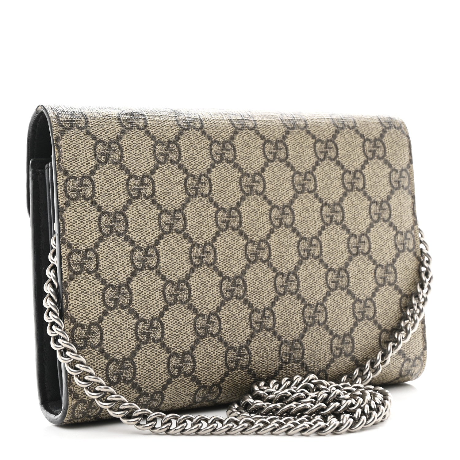 Gucci GG Supreme Monogram Mini Dionysus Chain Wallet Beige Black 3 of 9