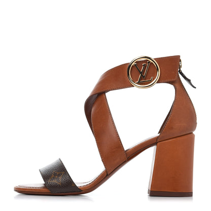 Louis Vuitton Calfskin Monogram Horizon Sandals 37 Cognac Brown 2 of 38