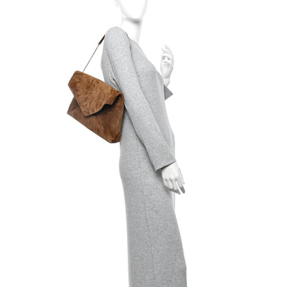 Saint Laurent Suede Large Cassandre Pouch On Chain Caramel Cognac 2 of 10