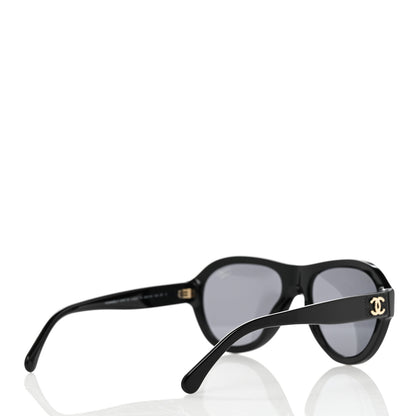 Chanel Acetate Strass Pilot Sunglasses 5467-B Black 4 of 8