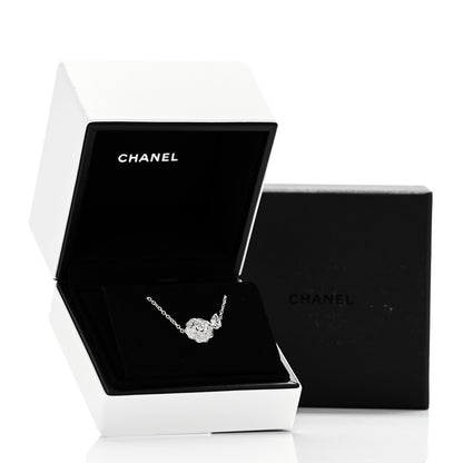 Chanel 18K White Gold Diamond Camelia Precieux Necklace 6 of 6