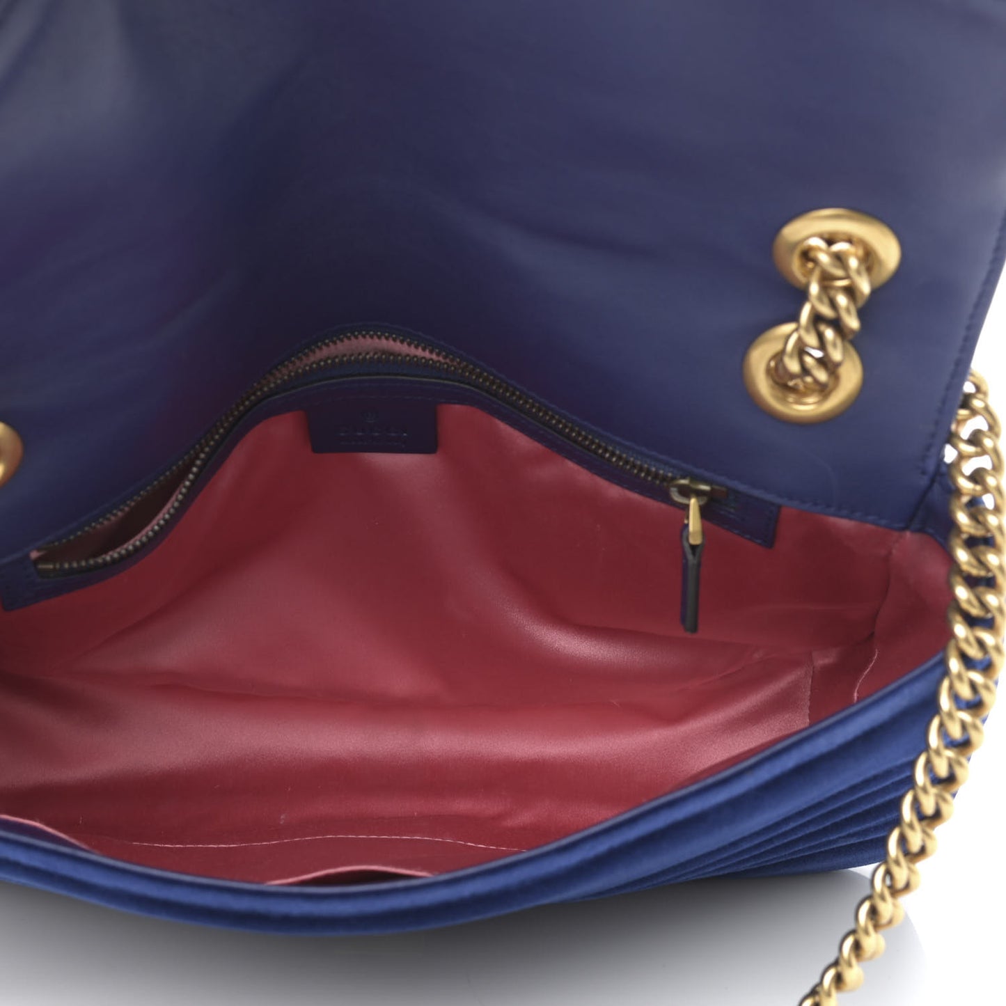 Velvet Matelasse Medium GG Marmont Shoulder Bag Cobalt Blue