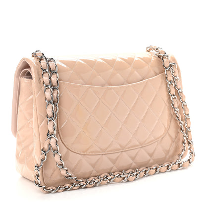 Chanel Patent Quilted Jumbo Double Flap Light Pink 3 of 9