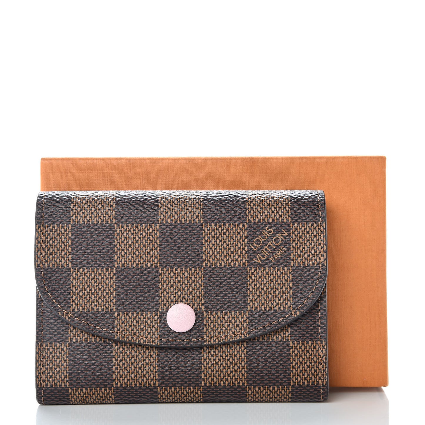 Damier Ebene Rosalie Coin Purse Rose Ballerine