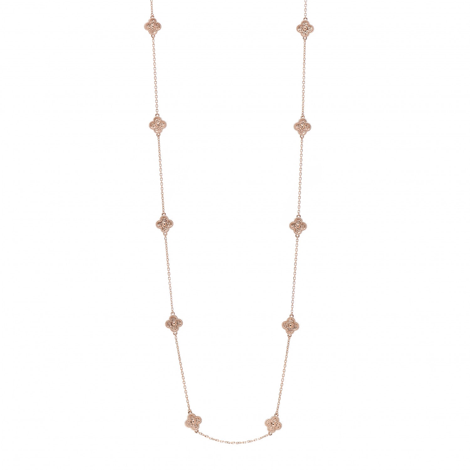 Van Cleef & Arpels 18K Rose Gold 16 Motifs Sweet Alhambra Necklace 1 of 4