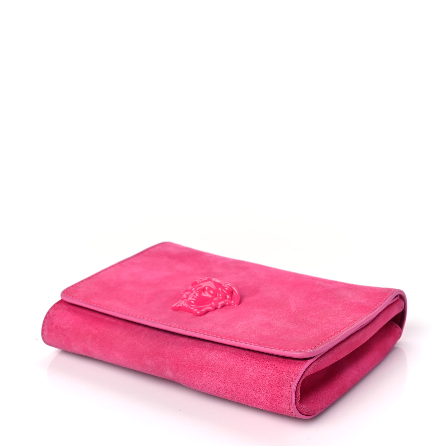 Suede Palazzo Medusa Evening Bag Pink