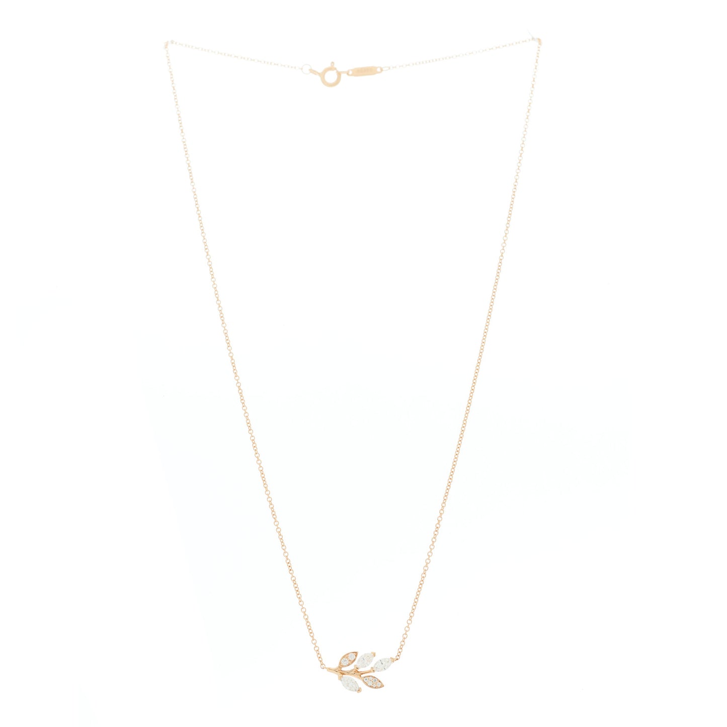 18K Rose Gold Diamond Victoria Vine Pendant Necklace
